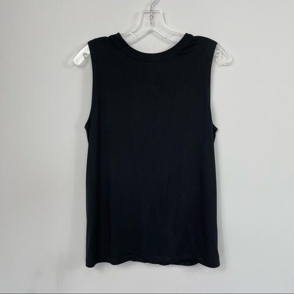 Aritzia Babaton gervasio t-shirt black open cut out drape cross back muscle top - Picture 5 of 16